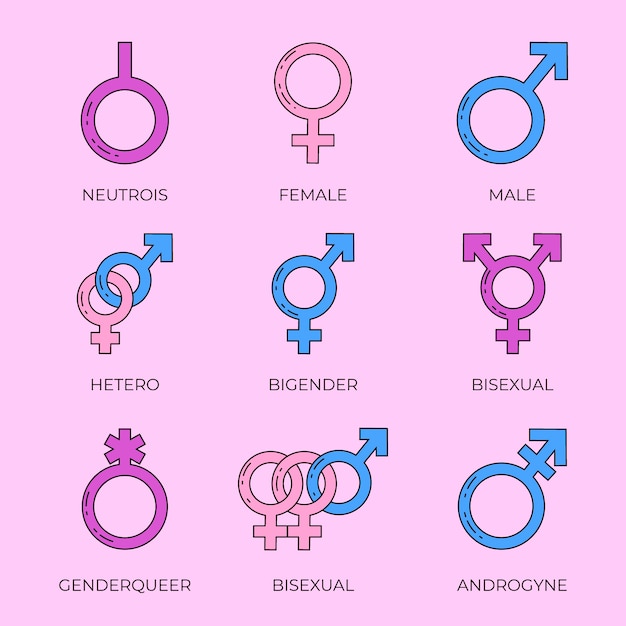 pride month hand drawn lgbt symbols