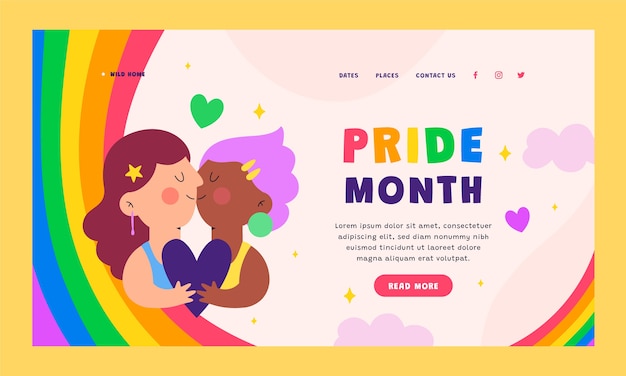 Шаблон целевой страницы месяца гордости лесбиянок