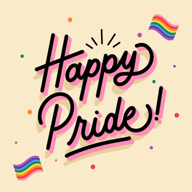 Free vector pride month lettering