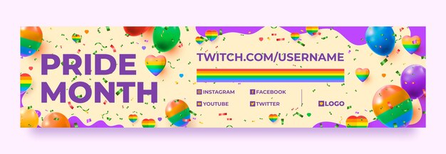 Pride month realistic banner