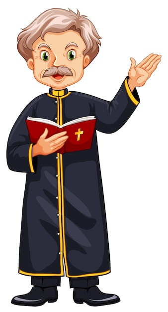 Free vector priest preaching from bible