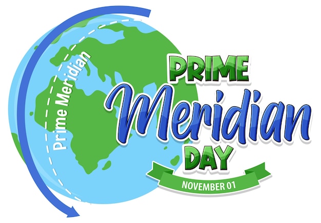 Бесплатное векторное изображение Концепция логотипа prime meridian day