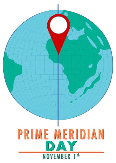 Бесплатное векторное изображение Концепция логотипа prime meridian day