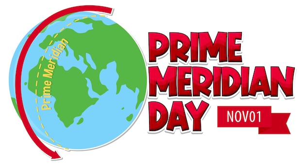 Free vector prime meridian day logo concept