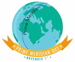 Бесплатное векторное изображение Концепция логотипа prime meridian day