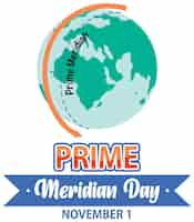 Free vector prime meridian day text for poster or banner design