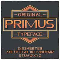 Free vector primus typeface