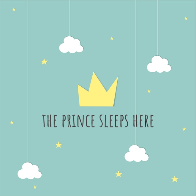 Free vector prince baby card