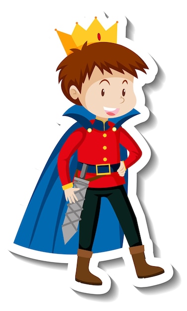 Free vector prince cartoon character sticker