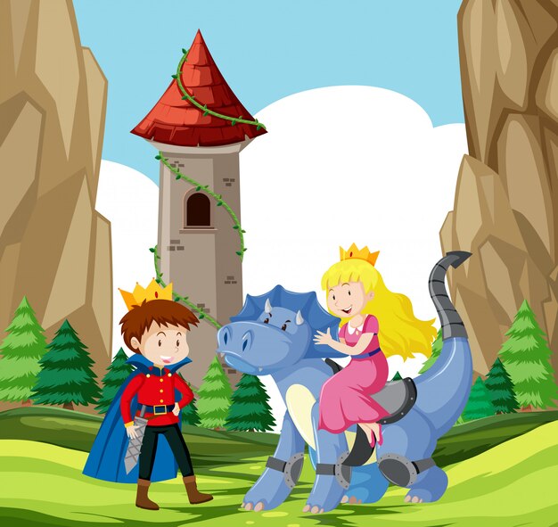 Prince and princess castle scene