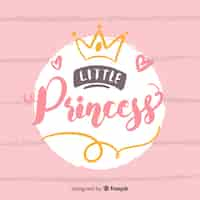 Free vector princess calligraphic hand drawn background