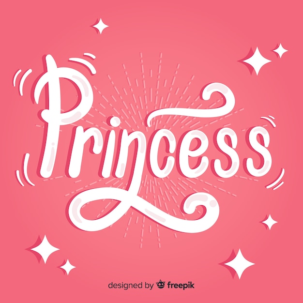 Free vector princess calligraphic hand drawn background