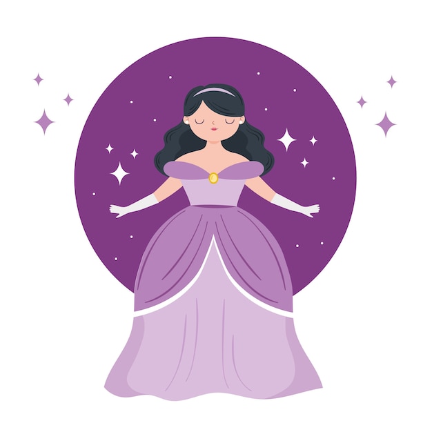 Free vector princess hand drawn illustration