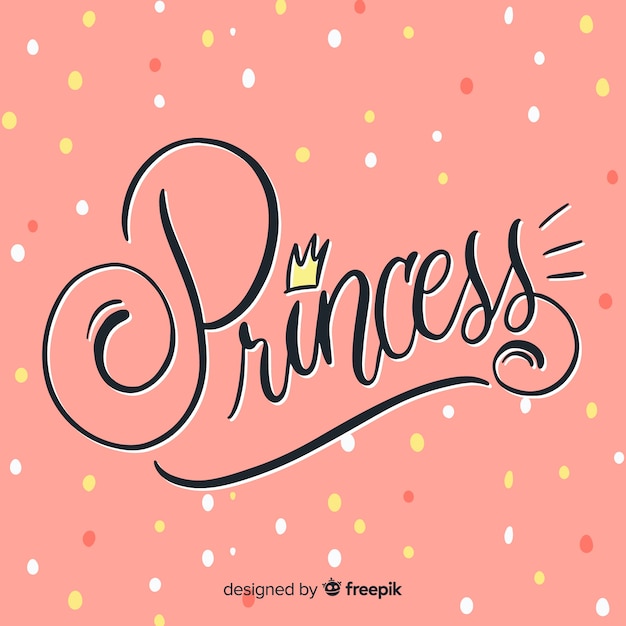 Free vector princess lettering background