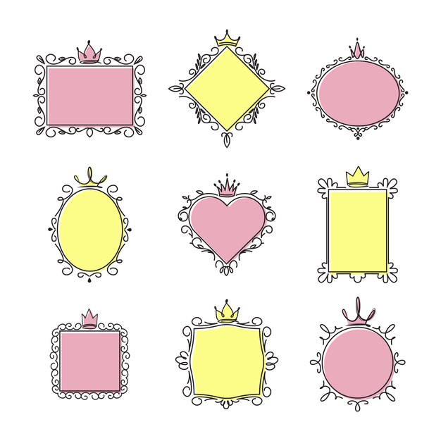 Princess mirror frames set