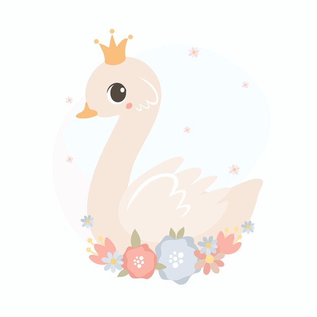 Princess swan with crown