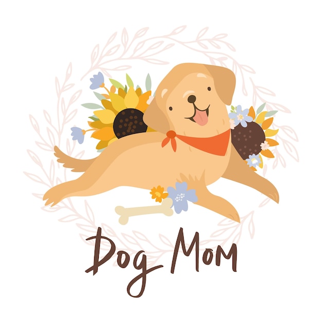Print dog mom golden retriever