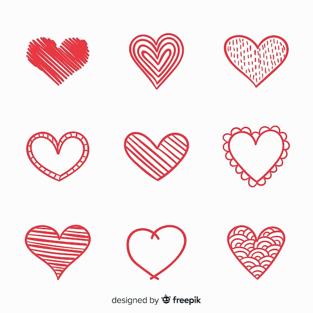 Free vector print heart collection