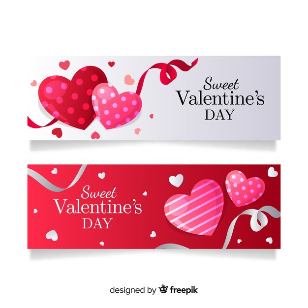 Print heart valentine banner