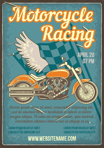 Free vector print of a motorcycle racing