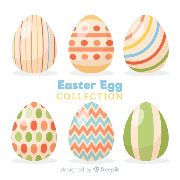 Free vector printed easter egg collection