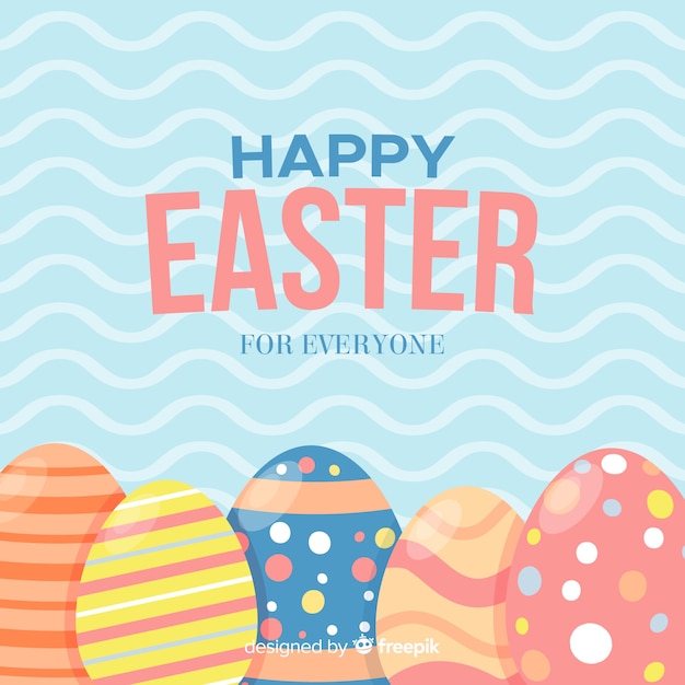 Free vector printed eggs easter background