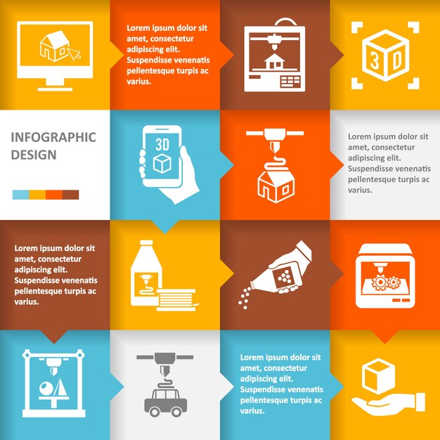 Printer 3d infographic