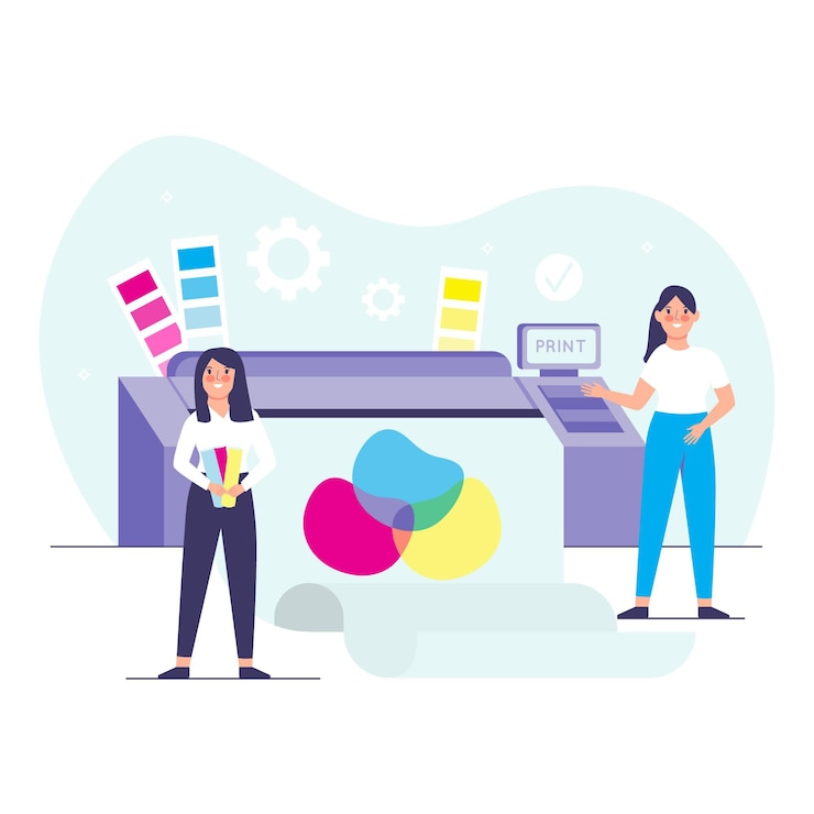Free Vector printing industry illustration