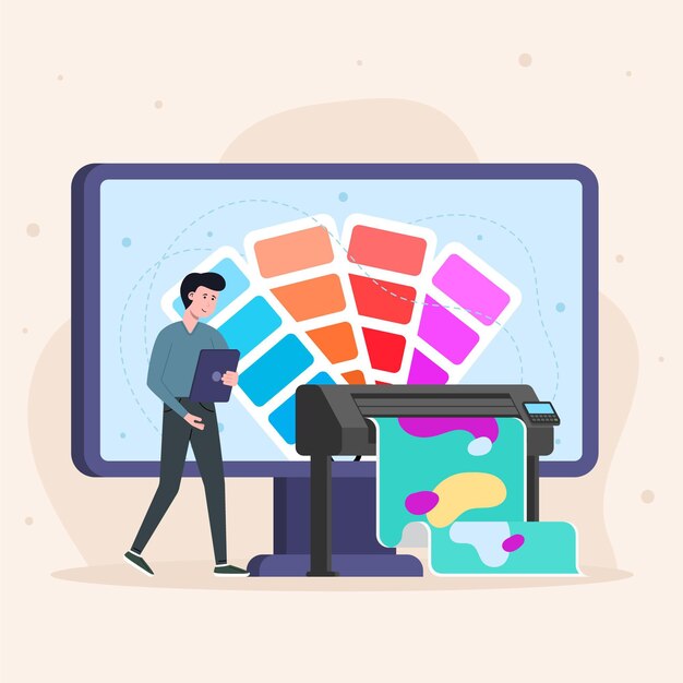 Printing industry illustration
