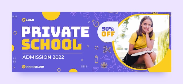 Private school education social media cover template