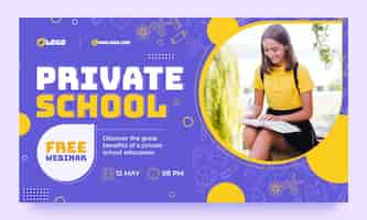 Free vector private school education webinar template