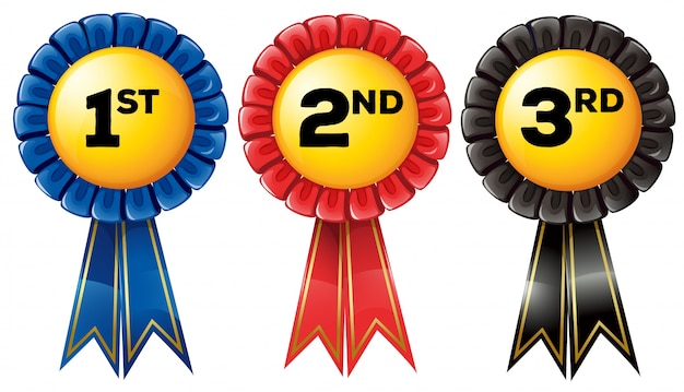 Prize tag in three color illustration
