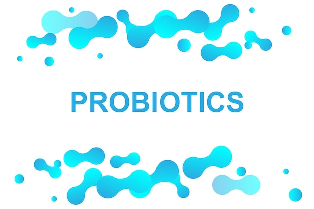 프로바이오틱스 박테리아 로고. 흰색 배경에 고립 된 간단한 평면 스타일 트렌드 현대 로고 그래픽 디자인. 프리바이오틱, 유산균 아이콘 디자인.