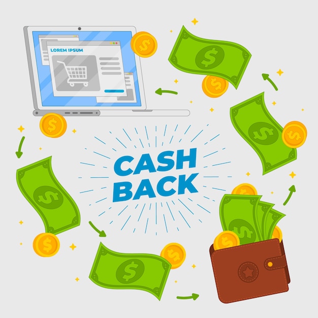 Vettore gratuito processo del concetto di cashback