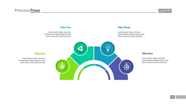 Process Chart with Four Elements Slide