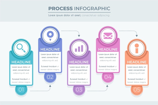 Elaborazione infografica in design piatto