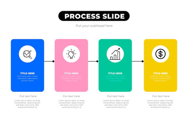 Process infographic in flat design