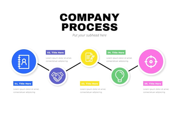 Process infographic in flat design