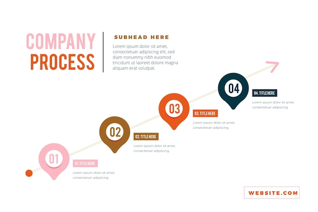 Process infographic in flat design