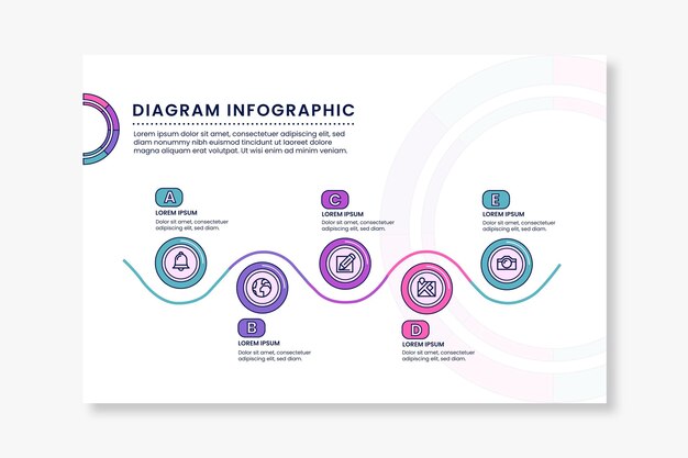 Modello di infografica di processo