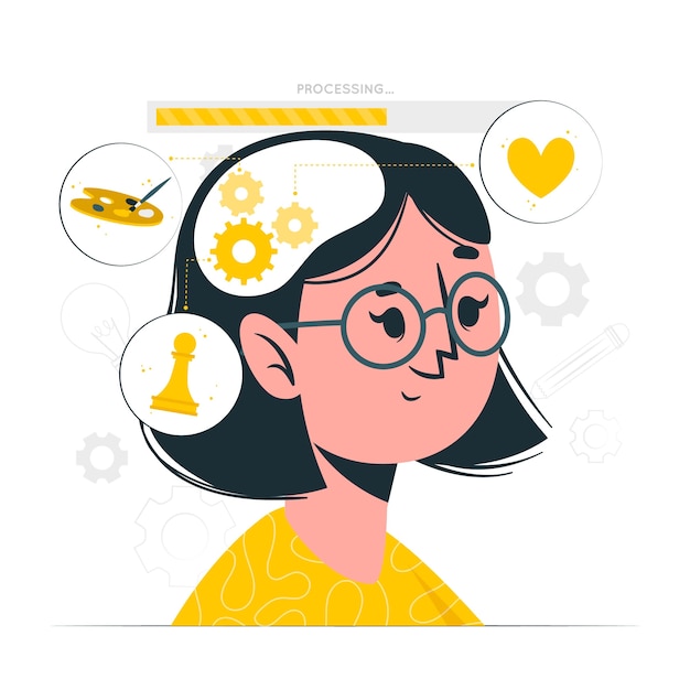 Free vector processing thoughts concept illustration