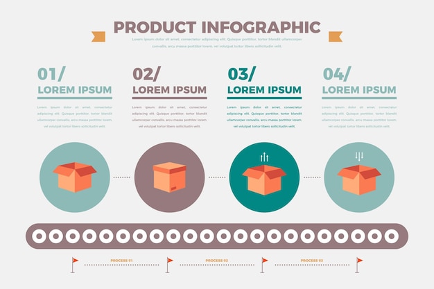 Free vector product infographics in flat design