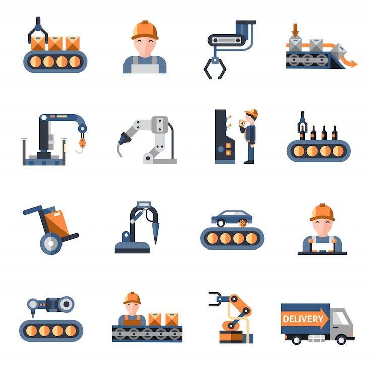 Free Vector production line icons