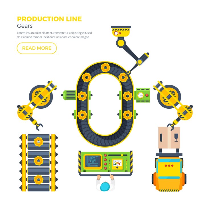 Free Vector production line top view