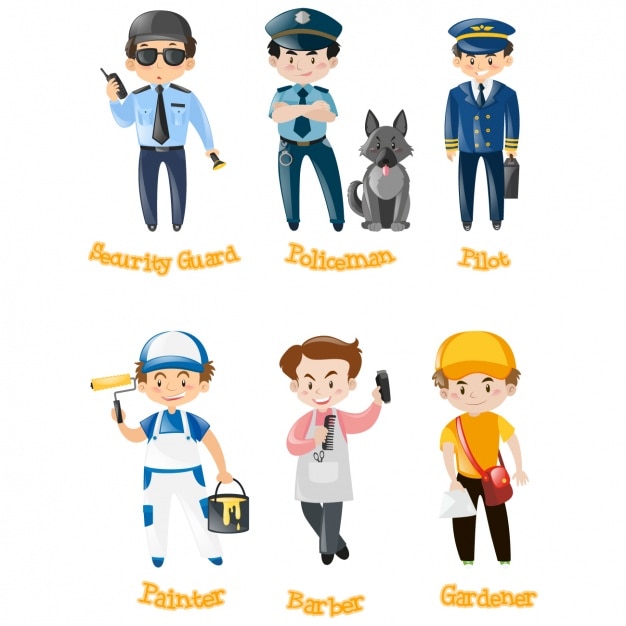 Free vector profession designs collection