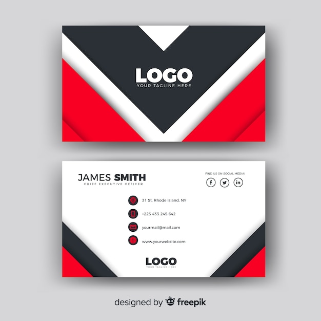 Professional abstract business card concept
