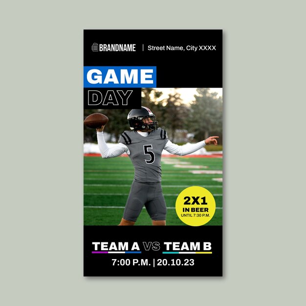 Professional american football instagram story