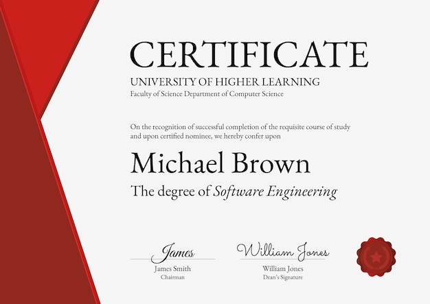 Professional award certificate template in abstract design