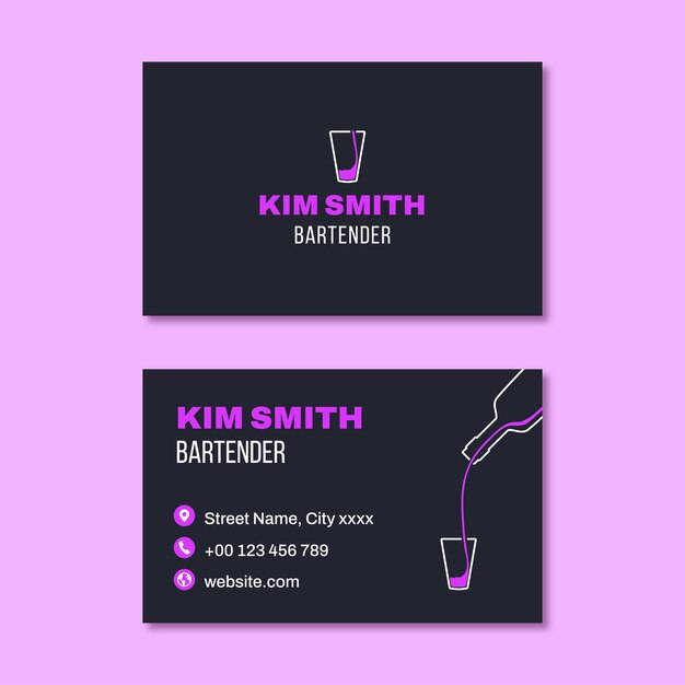 Визитная карточка профессионального бармена