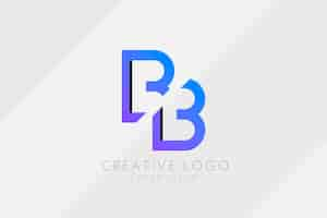 Vettore gratuito modello di logo bb professionale